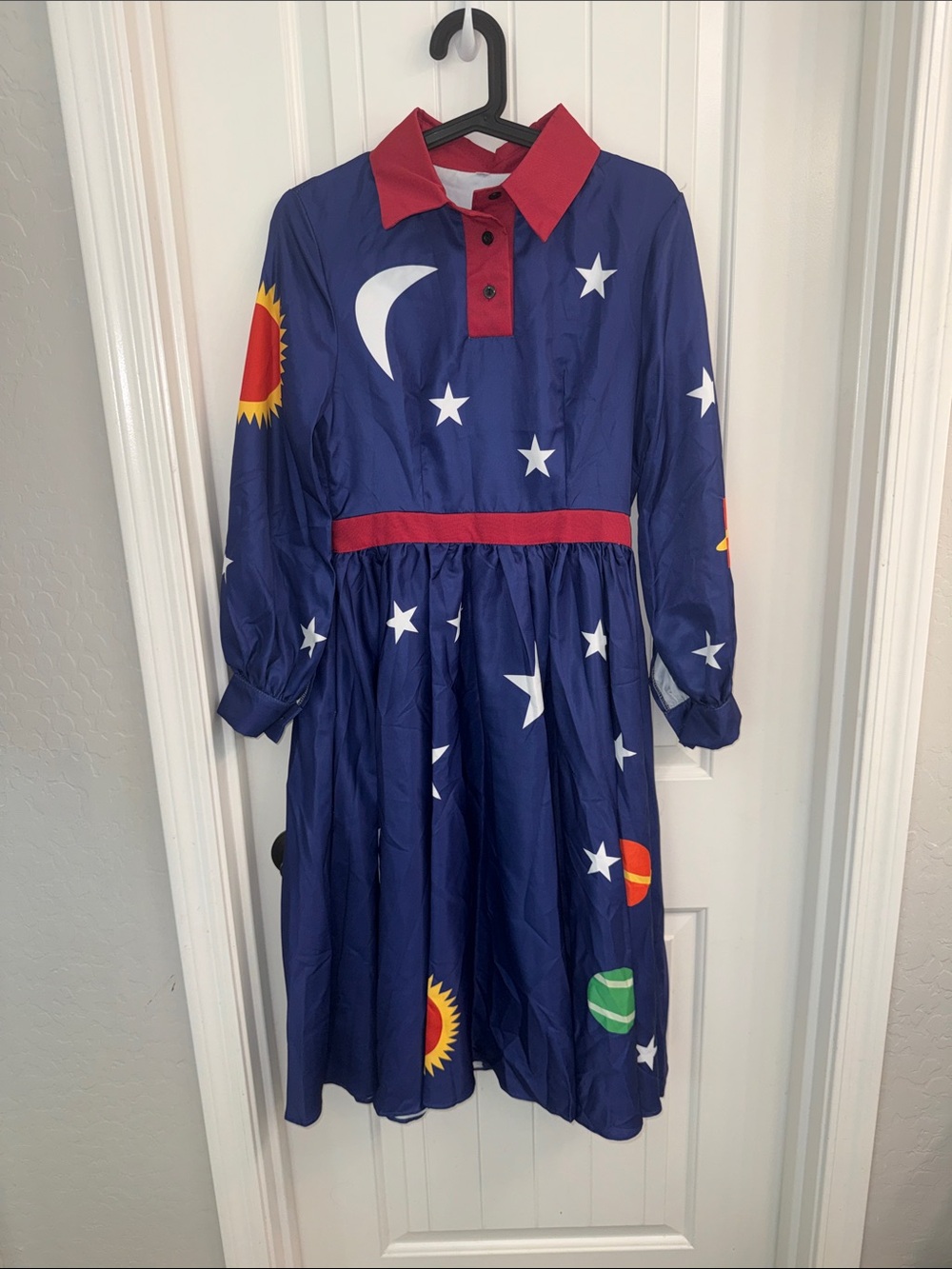 Ms. Frizzle Cosplay Costume Solar System Long Sleeves Dress sz small Halloween